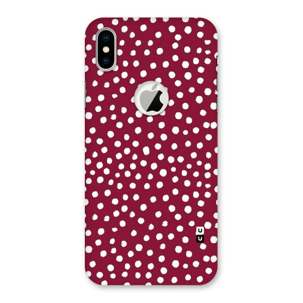 Best Dots Pattern Back Case for iPhone XS Logo Cut