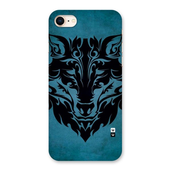 Black Artistic Wolf Back Case for iPhone 8