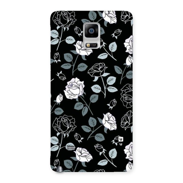 Black Artsy Bloom Back Case for Galaxy Note 4