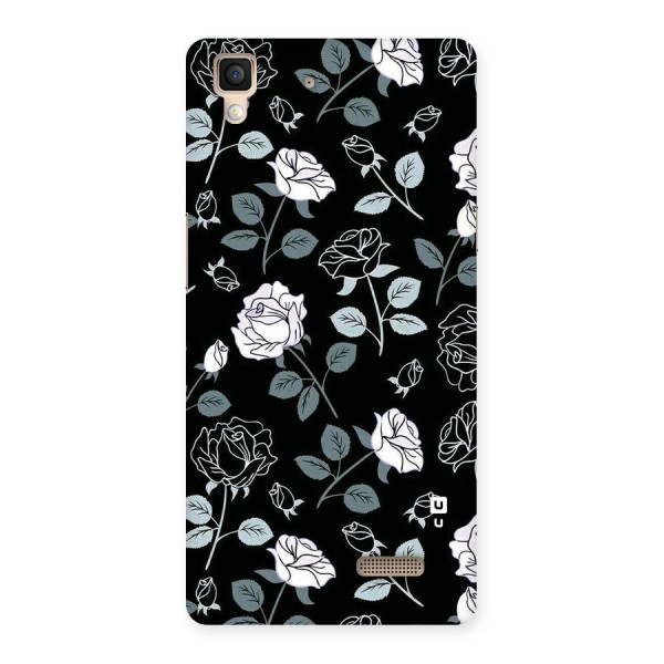 Black Artsy Bloom Back Case for Oppo R7