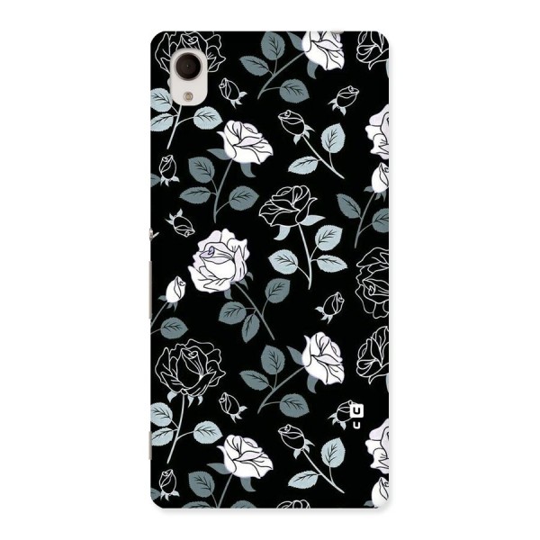 Black Artsy Bloom Back Case for Xperia M4 Aqua