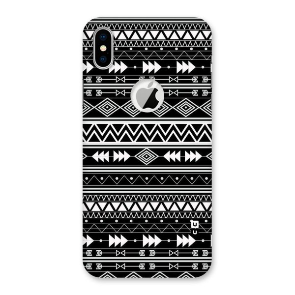 Black Aztec Creativity Back Case for iPhone XS Logo Cut