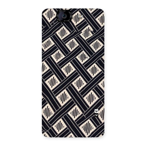 Black Beige Criscros Back Case for Canvas Knight A350