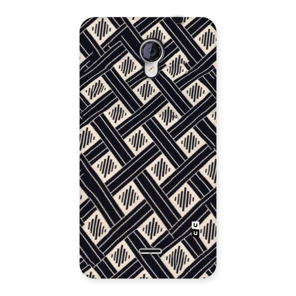 Black Beige Criscros Back Case for Micromax Unite 2 A106