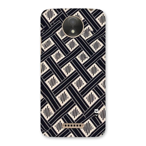 Black Beige Criscros Back Case for Moto C Plus