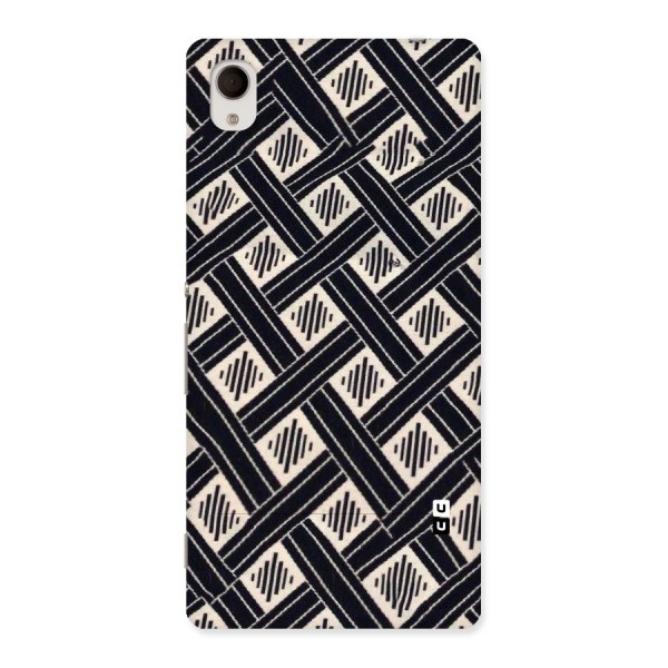 Black Beige Criscros Back Case for Sony Xperia M4