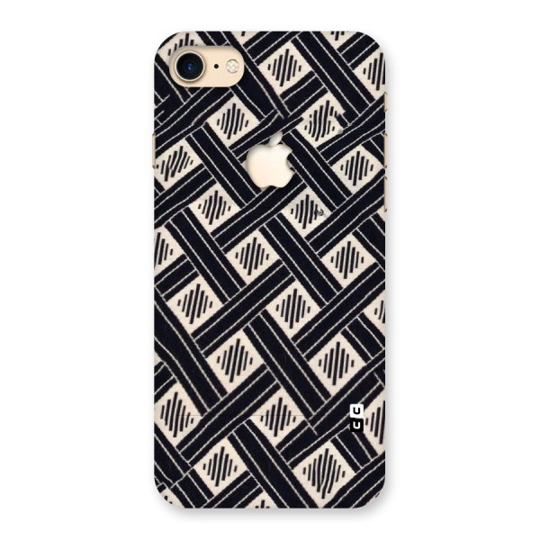 Black Beige Criscros Back Case for iPhone 7 Apple Cut