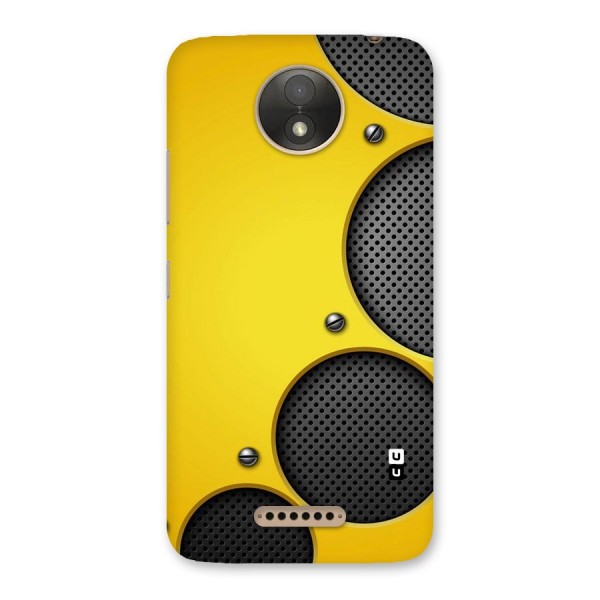 Black Net Yellow Back Case for Moto C Plus