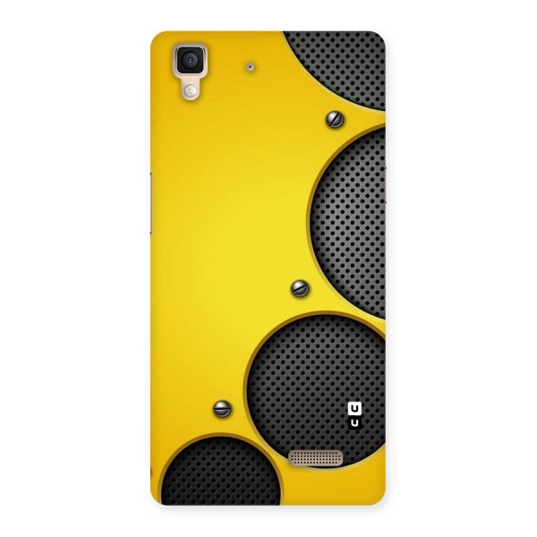 Black Net Yellow Back Case for Oppo R7