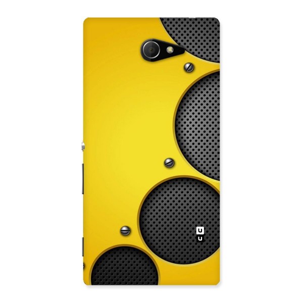 Black Net Yellow Back Case for Sony Xperia M2