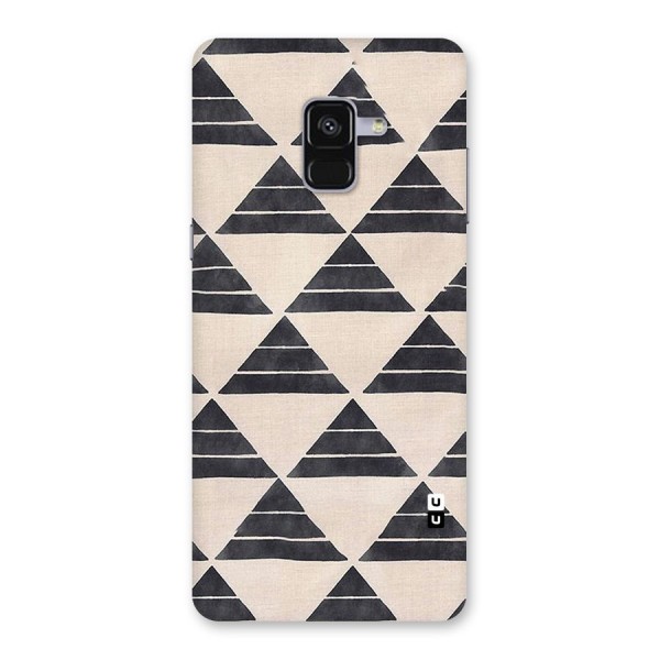 Black Slant Triangles Back Case for Galaxy A8 Plus