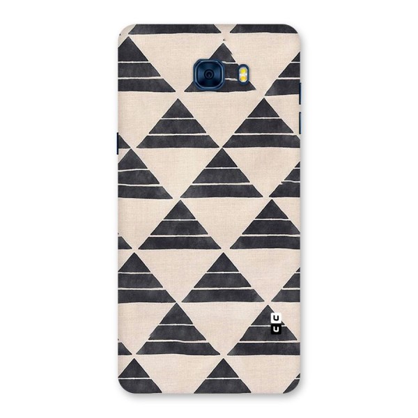 Black Slant Triangles Back Case for Galaxy C7 Pro