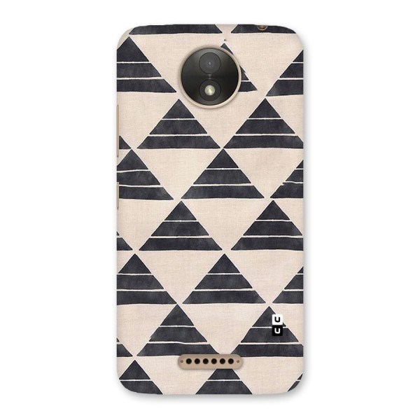 Black Slant Triangles Back Case for Moto C Plus