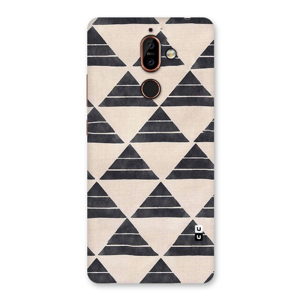 Black Slant Triangles Back Case for Nokia 7 Plus