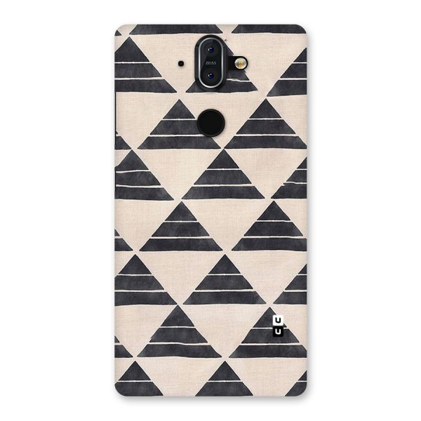 Black Slant Triangles Back Case for Nokia 8 Sirocco