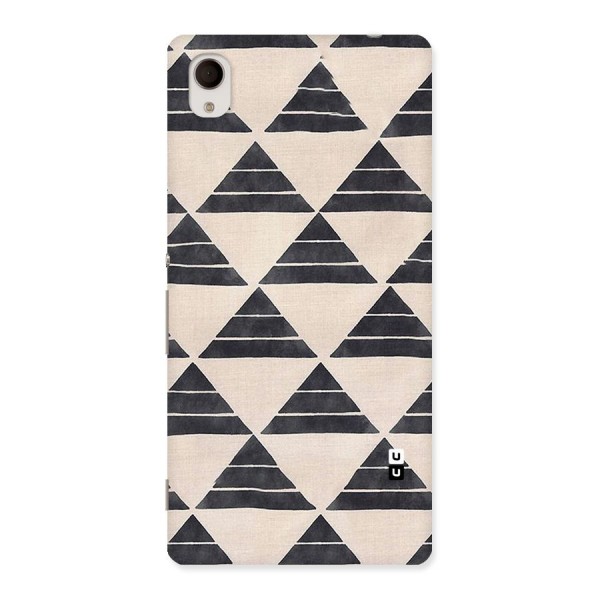 Black Slant Triangles Back Case for Xperia M4 Aqua