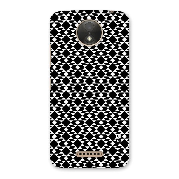 Black White Diamond Abstract Back Case for Moto C Plus