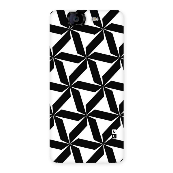 Black White Fan Design Back Case for Canvas Knight A350