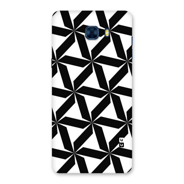 Black White Fan Design Back Case for Galaxy C7 Pro