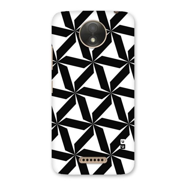 Black White Fan Design Back Case for Moto C Plus