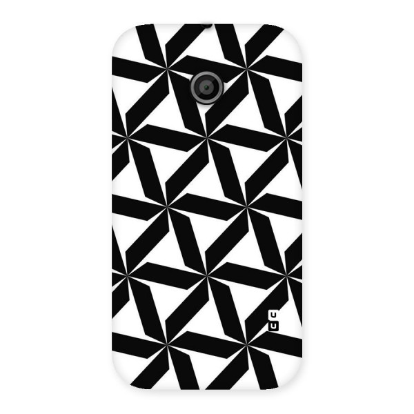 Black White Fan Design Back Case for Moto E