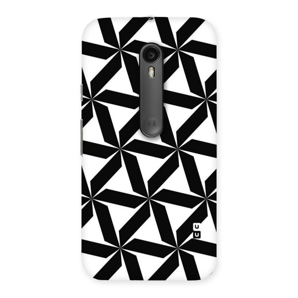 Black White Fan Design Back Case for Moto G3