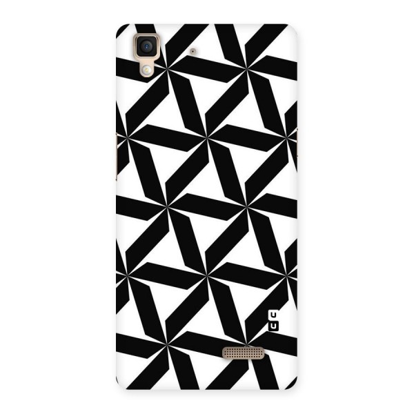 Black White Fan Design Back Case for Oppo R7