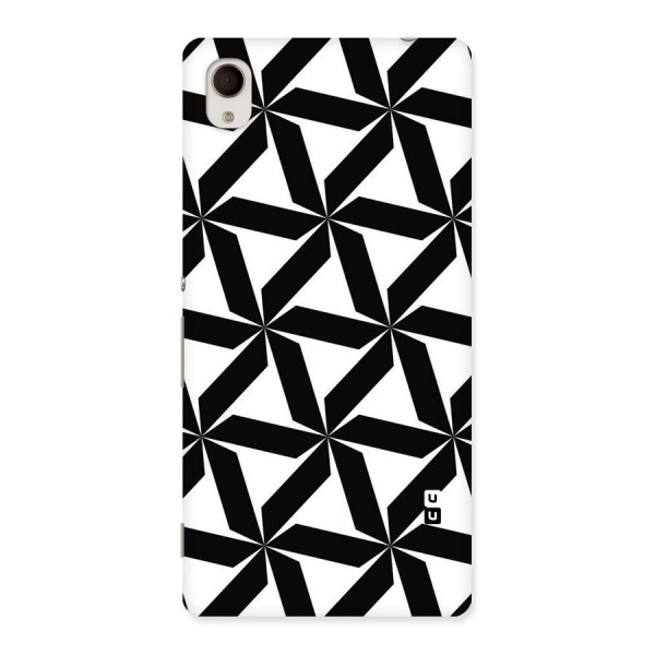 Black White Fan Design Back Case for Xperia M4 Aqua