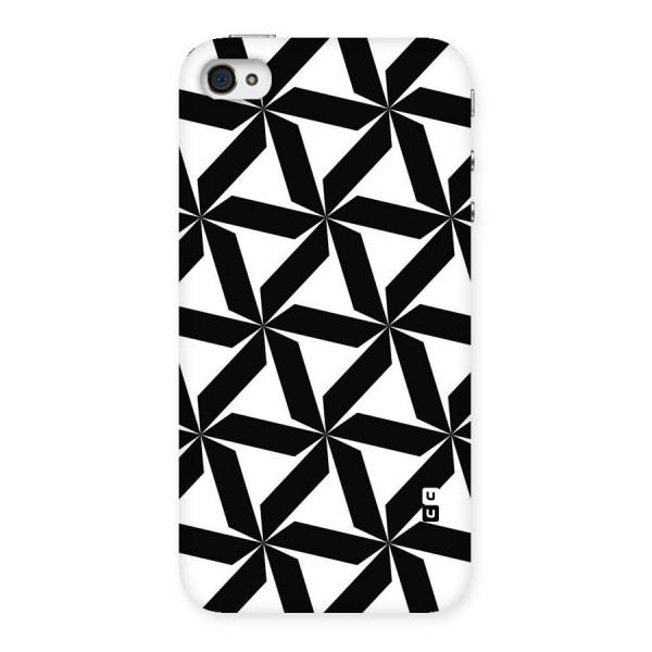 Black White Fan Design Back Case for iPhone 4 4s