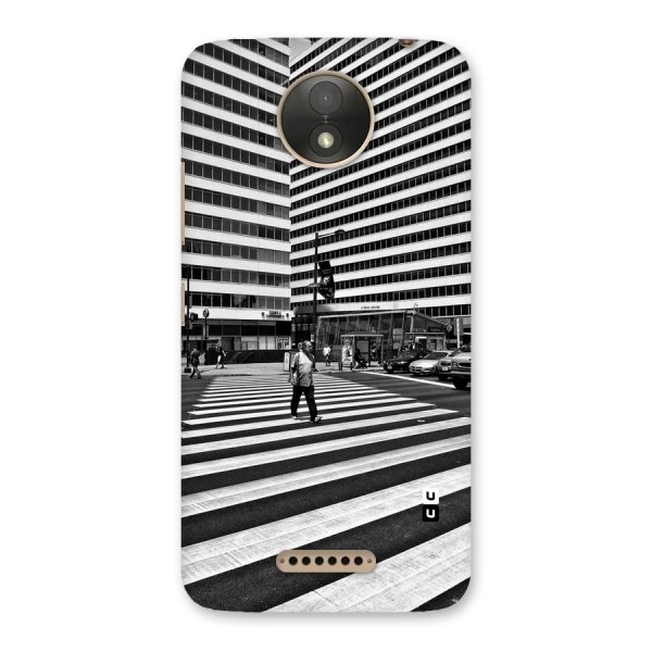 Black White Perspective Back Case for Moto C Plus