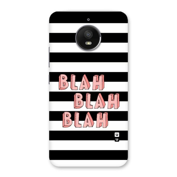 Blah Bold Stripes Back Case for Moto E4 Plus