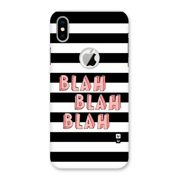 Blah Bold Stripes Back Case for iPhone XS Logo Cut