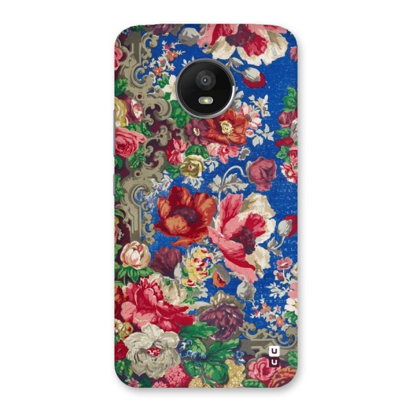 Block Printed Flowers Back Case for Moto E4 Plus