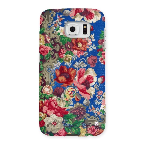 Block Printed Flowers Back Case for Samsung Galaxy S6