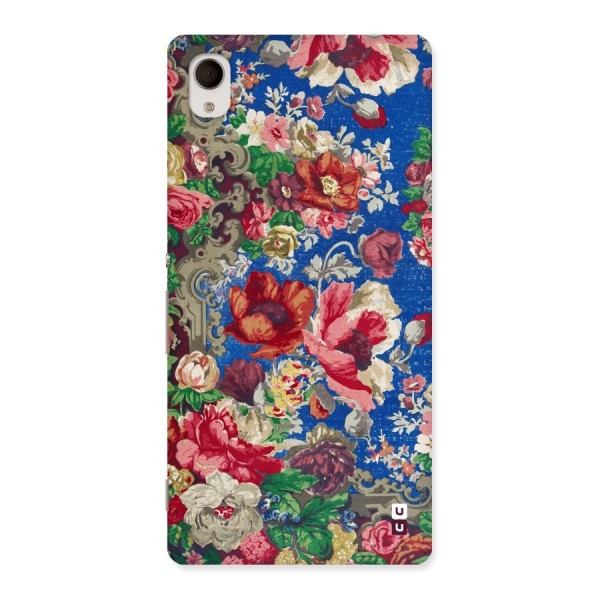 Block Printed Flowers Back Case for Sony Xperia M4