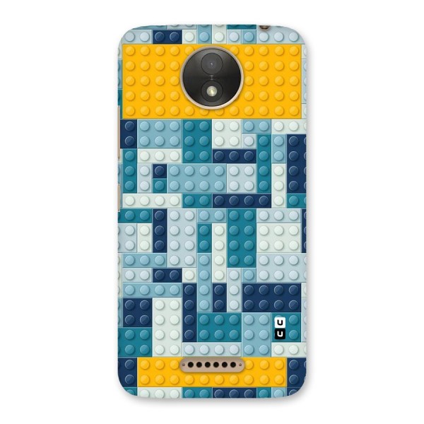 Blocks Blues Back Case for Moto C Plus