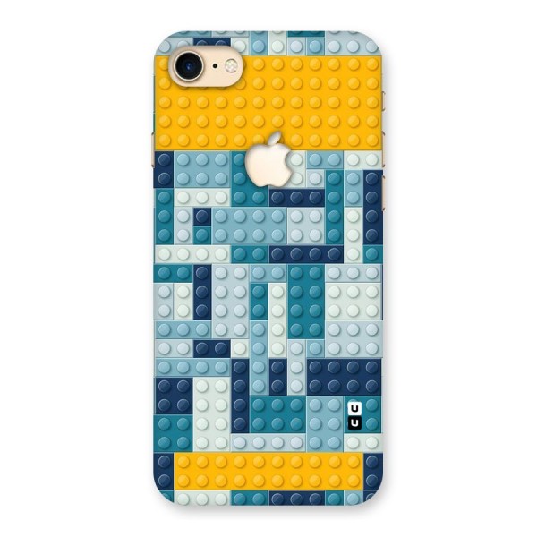 Blocks Blues Back Case for iPhone 7 Apple Cut