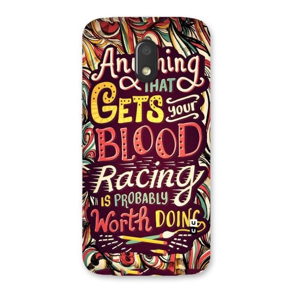 Blood Racing Back Case for Moto E3 Power