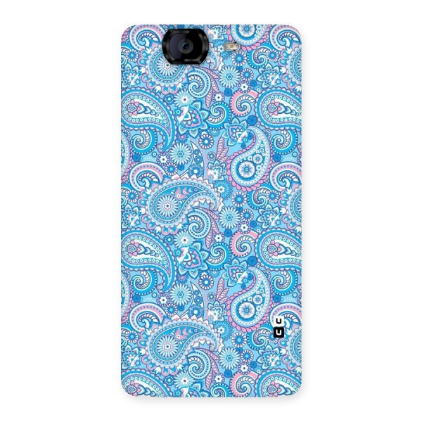 Blue Block Pattern Back Case for Canvas Knight A350