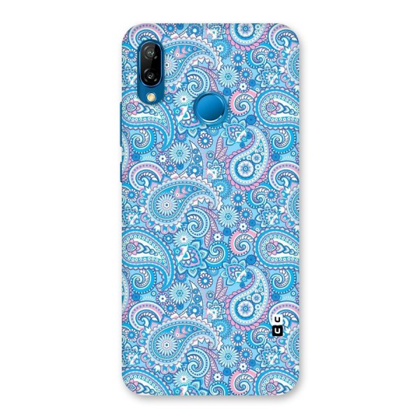 Blue Block Pattern Back Case for Huawei P20 Lite