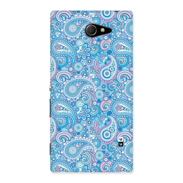 Blue Block Pattern Back Case for Sony Xperia M2