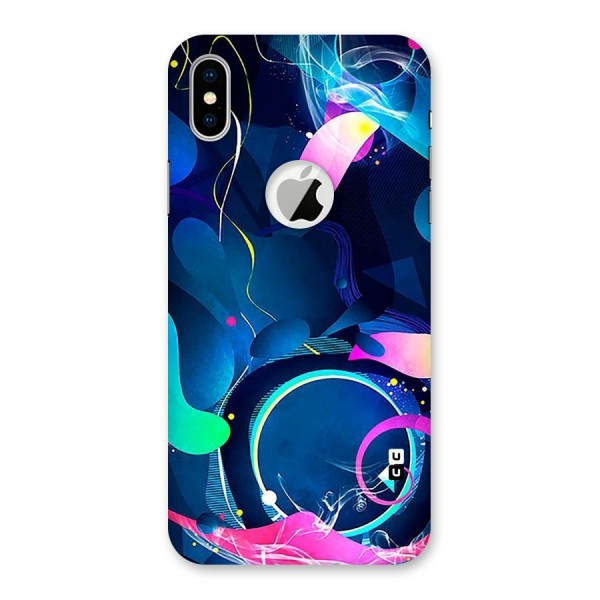 Blue Circle Flow Back Case for iPhone XS Logo Cut