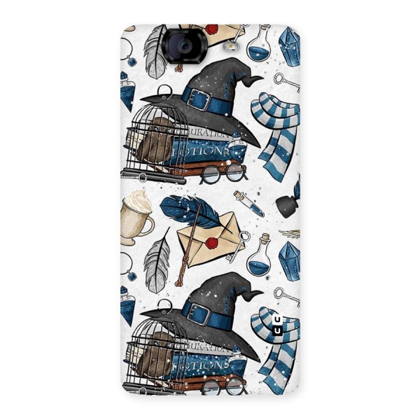 Blue Feather Hat Design Back Case for Canvas Knight A350