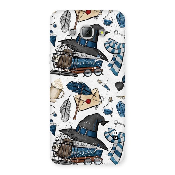 Blue Feather Hat Design Back Case for Galaxy A8