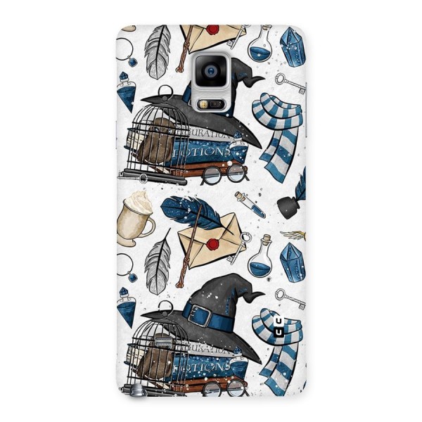 Blue Feather Hat Design Back Case for Galaxy Note 4