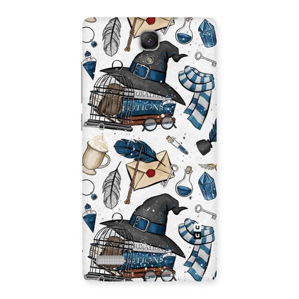 Blue Feather Hat Design Back Case for Redmi Note