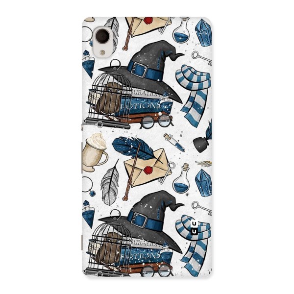 Blue Feather Hat Design Back Case for Sony Xperia M4