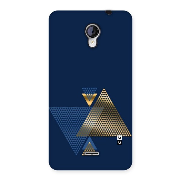 Blue Gold Triangles Back Case for Micromax Unite 2 A106