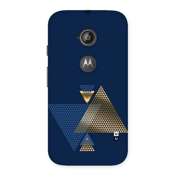 Blue Gold Triangles Back Case for Moto E 2nd Gen