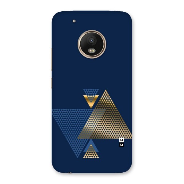 Blue Gold Triangles Back Case for Moto G5 Plus